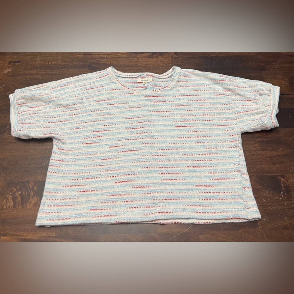 Madewell Multicolor Knit Puff Short Sleeve Top Women’s Size L